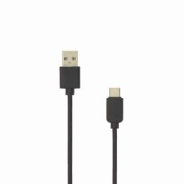 Juodas USB-A į USB-C laidas, 2 m