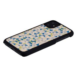 Telefono dėklas iPhone 11, mėlynas su juodu trikampiu