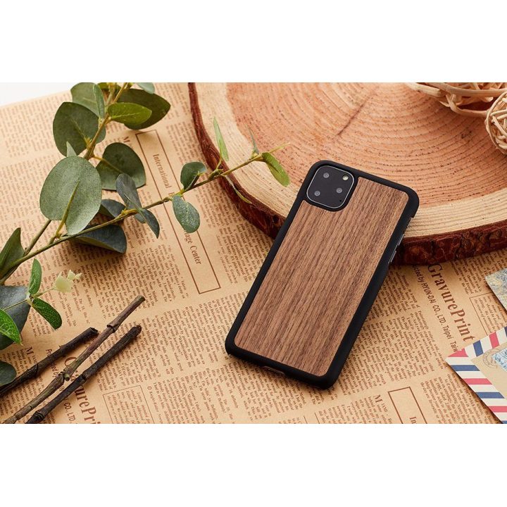 Telefono dėklas iPhone 11 Pro, juodas riešutmedis