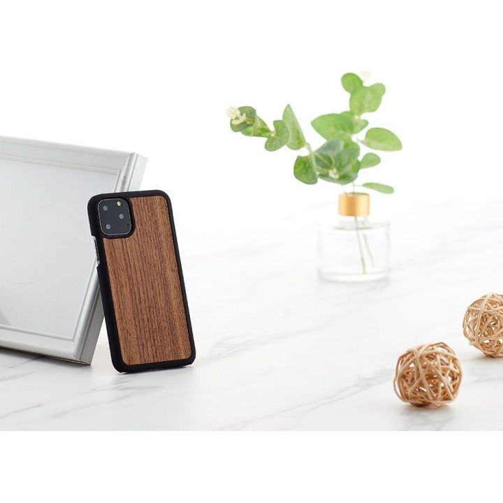 Telefono dėklas iPhone 11 Pro, juodas riešutmedis