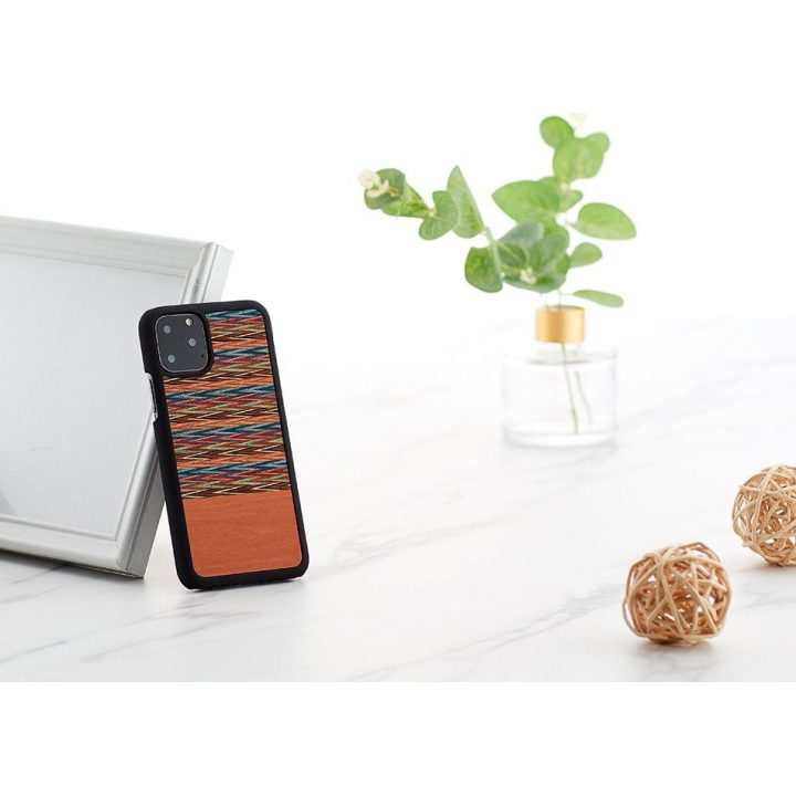 Telefono dėklas iPhone 11 Pro, rudas su juodu languotu raštu