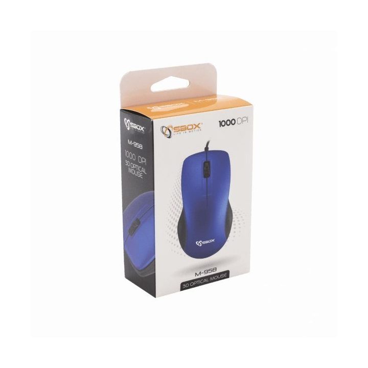 Žaidimų pelė Sbox M-958BL Blue, 1000 DPI