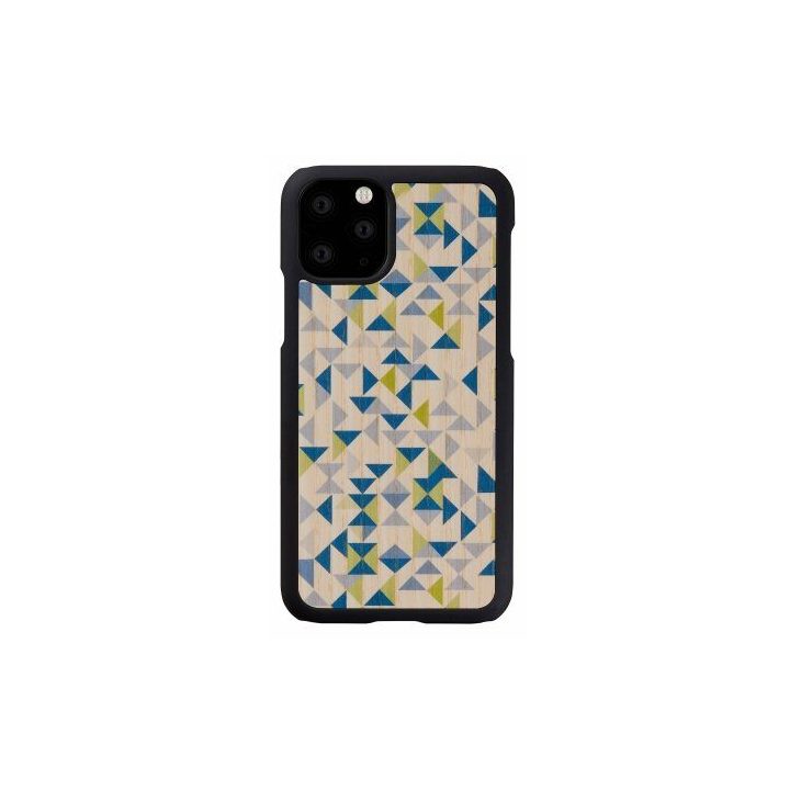 MAN&WOOD telefono dėklas iPhone 11 Pro, „Blue Triangle Black“
