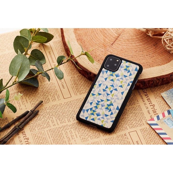 MAN&WOOD telefono dėklas iPhone 11 Pro, „Blue Triangle Black“