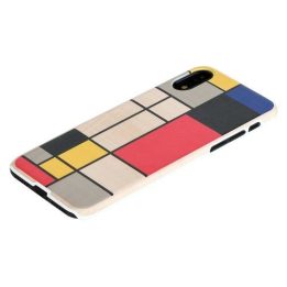 Telefono dėklas iPhone XR, Mondrian medžio raštas, baltas