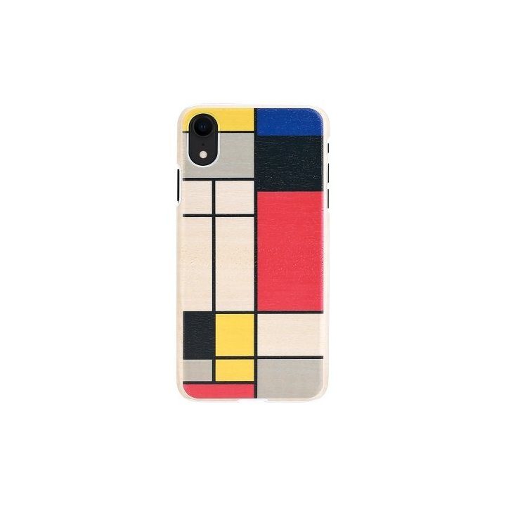Telefono dėklas iPhone XR, Mondrian medžio raštas, baltas