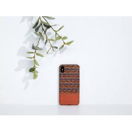 Languotas telefono dėklas iPhone XS Max, rudos ir juodos spalvų