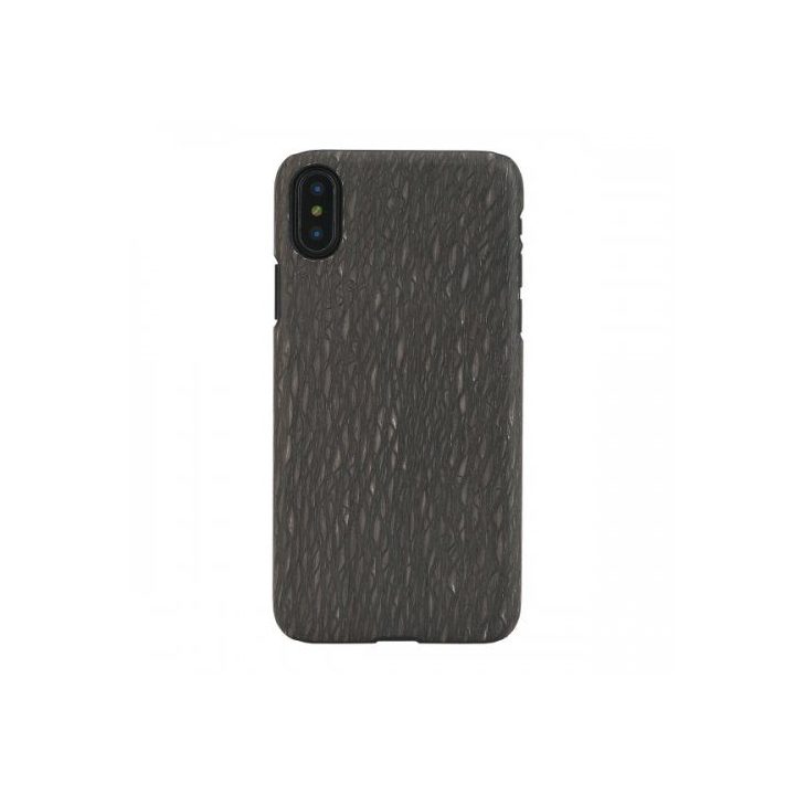 MAN&WOOD medinis telefono dėklas iPhone X/XS, juodas