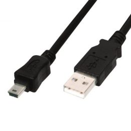 Juodas USB A–miniUSB laidas, 2 m