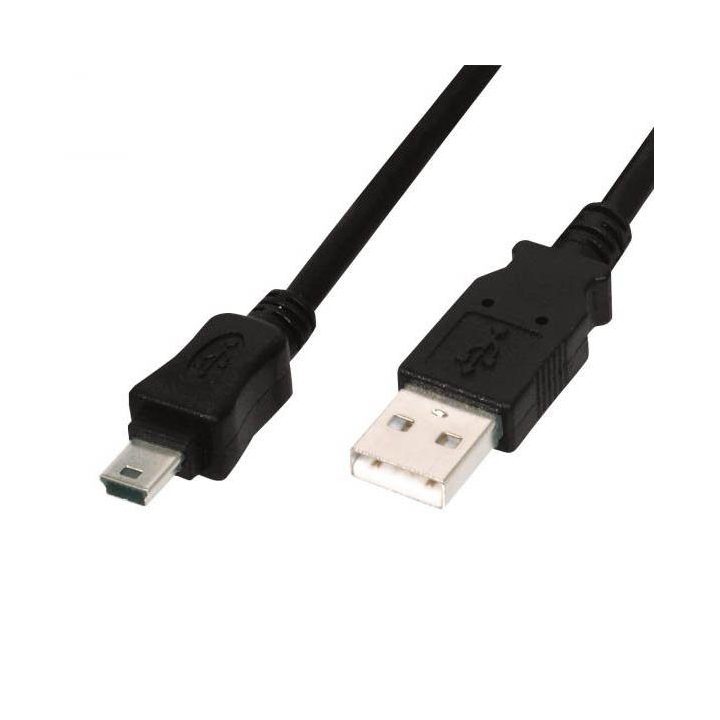 Juodas USB A–miniUSB laidas, 2 m