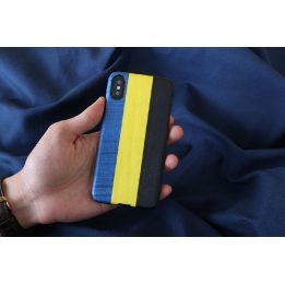 Telefono dėklas iPhone X/XS, mėlynas ir juodas