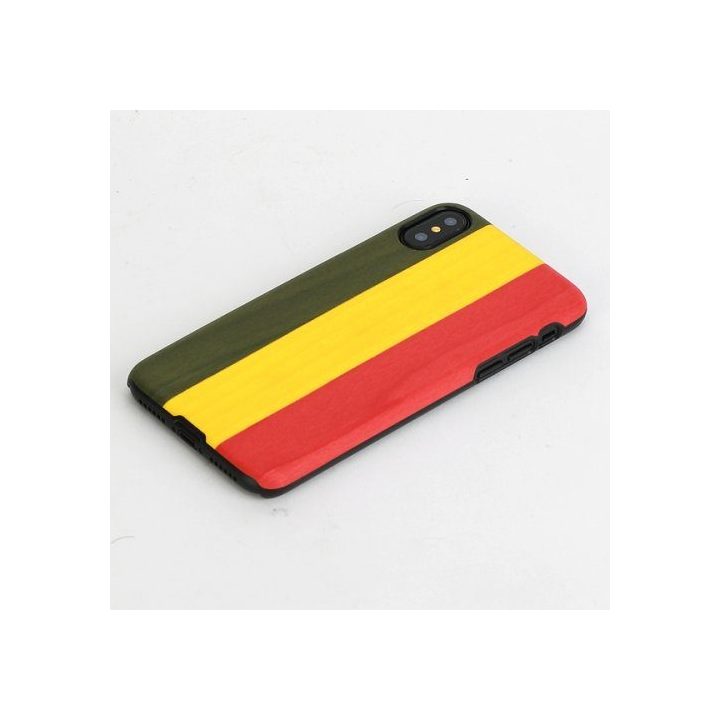 Juodas telefono dėklas iPhone X/XS, MAN&WOOD Reggae