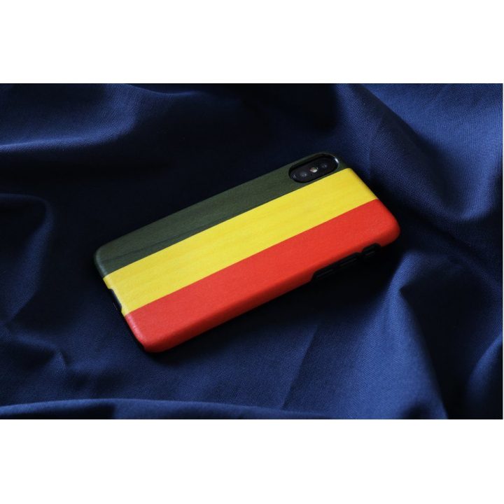 Juodas telefono dėklas iPhone X/XS, MAN&WOOD Reggae