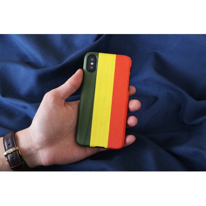 Juodas telefono dėklas iPhone X/XS, MAN&WOOD Reggae