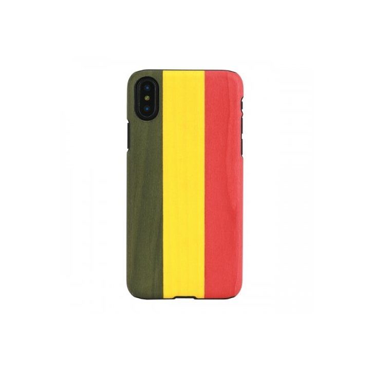 Juodas telefono dėklas iPhone X/XS, MAN&WOOD Reggae
