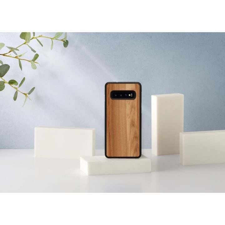 Telefono dėklas MAN&WOOD Samsung Galaxy S10, kapučino ir juodos spalvos