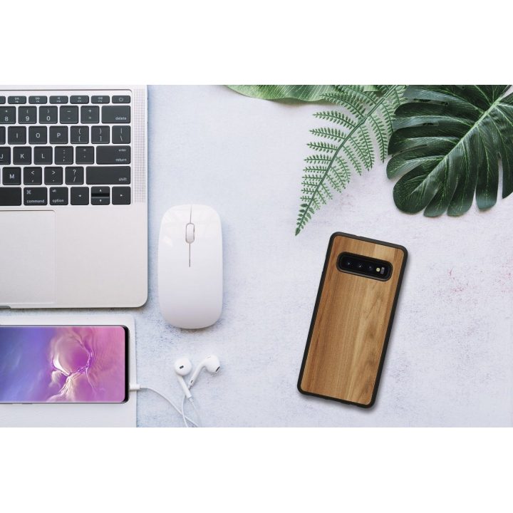Telefono dėklas MAN&WOOD Samsung Galaxy S10, kapučino ir juodos spalvos