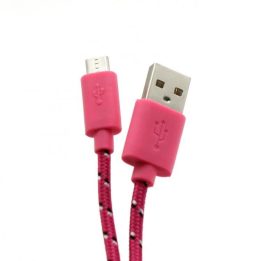 Rožinis USB į microUSB laidas, 1 m