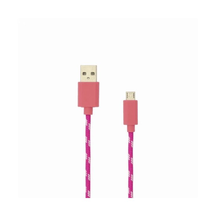 Rožinis USB į microUSB laidas, 1 m