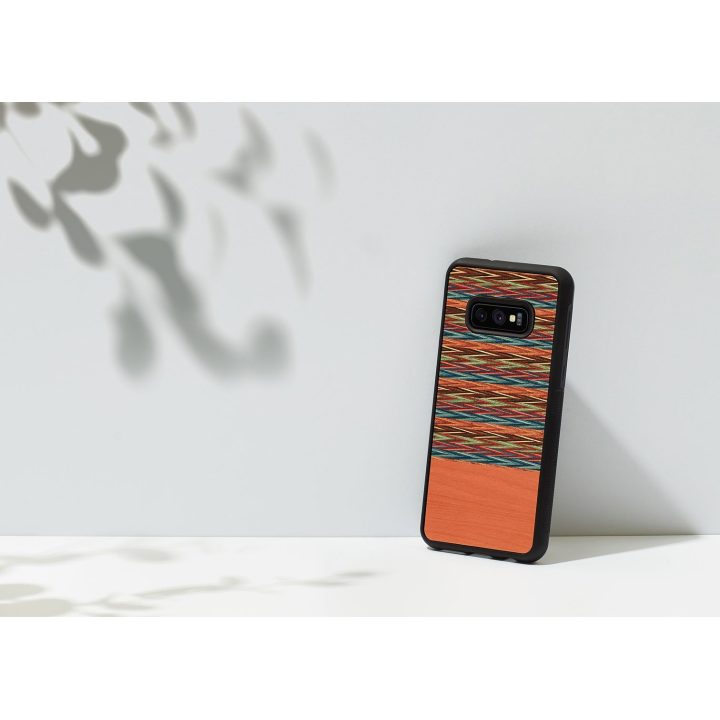 Telefono dėklas Samsung Galaxy S10e, rudas languotas juodas