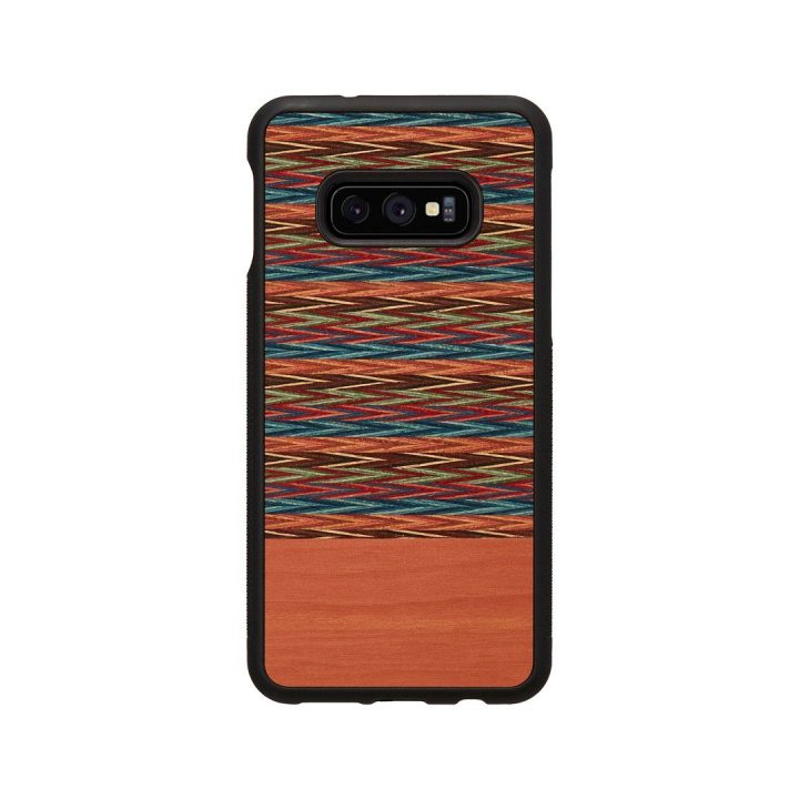 Telefono dėklas Samsung Galaxy S10e, rudas languotas juodas