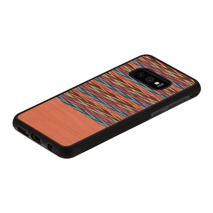 Telefono dėklas Samsung Galaxy S10e, rudas languotas juodas