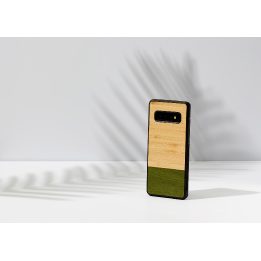 Telefono dėklas Samsung Galaxy S10+ modeliui, bambuko rašto juodas