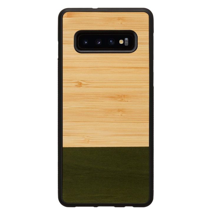 Telefono dėklas Samsung Galaxy S10+ modeliui, bambuko rašto juodas