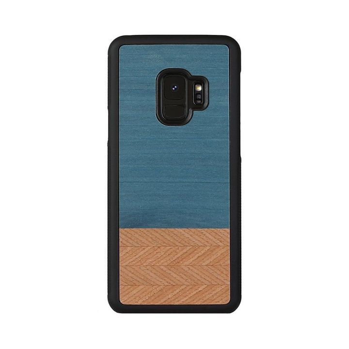 Juodas telefono dėklas Samsung Galaxy S9, MAN&WOOD