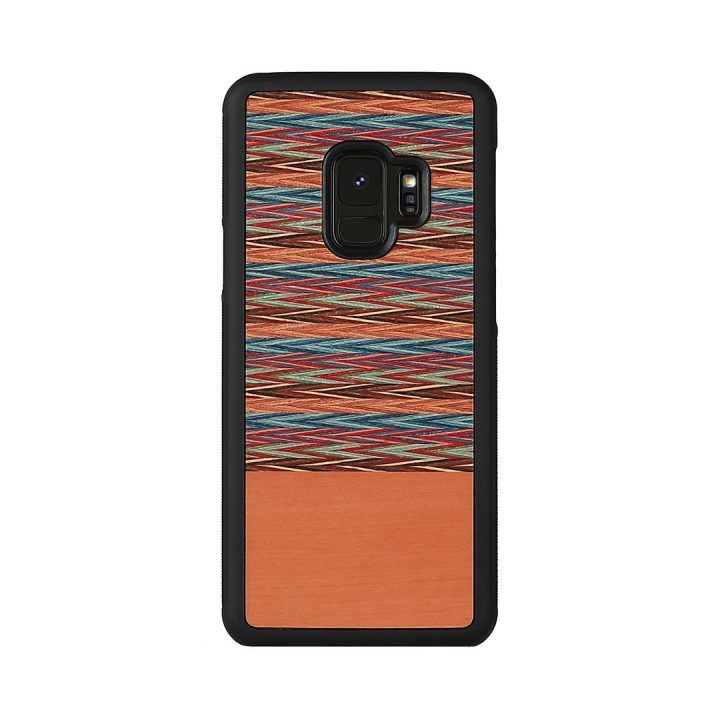 Telefono dėklas Samsung Galaxy S9, rudai juodas languotas