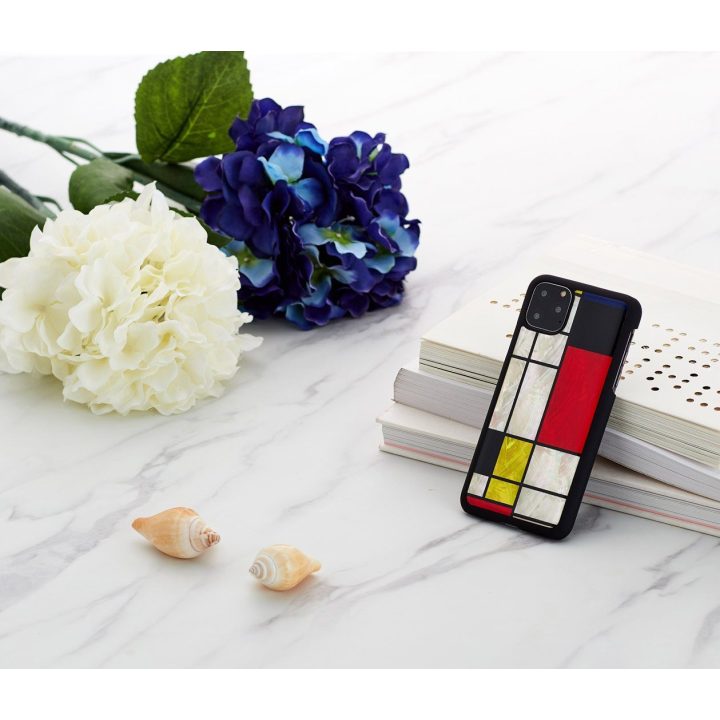 Telefono dėklas iPhone 11 Pro Max, juodas „Mondrian“