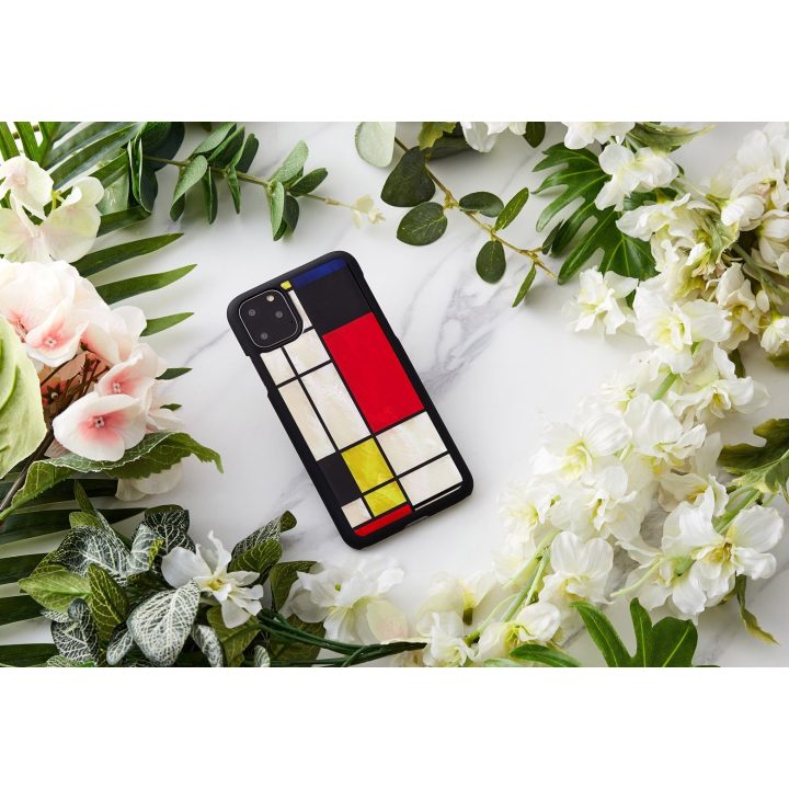 Telefono dėklas iPhone 11 Pro Max, juodas „Mondrian“