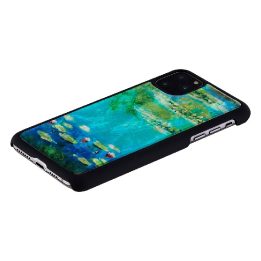 Telefono dėklas iPhone 11 Pro Max, juodas su vandens lelijų raštu