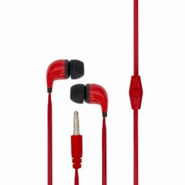 Raudonos Sbox laidinės stereo ausinės su mikrofonu EP-038