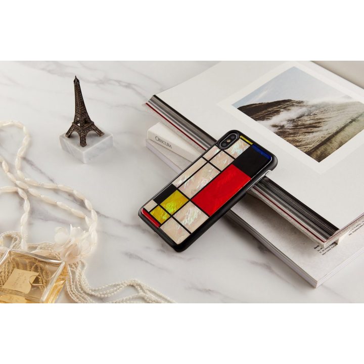 Telefono dėklas iPhone XS Max, Mondrian, juodas
