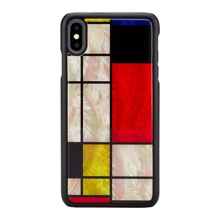 Telefono dėklas iPhone XS Max, Mondrian, juodas