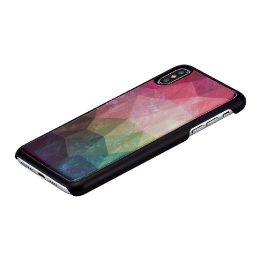 Juodas telefono dėklas iPhone XS Max su gėlių raštu