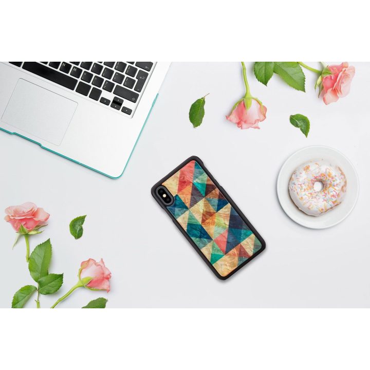 Telefono dėklas iPhone XS Max, mozaikinis, juodas