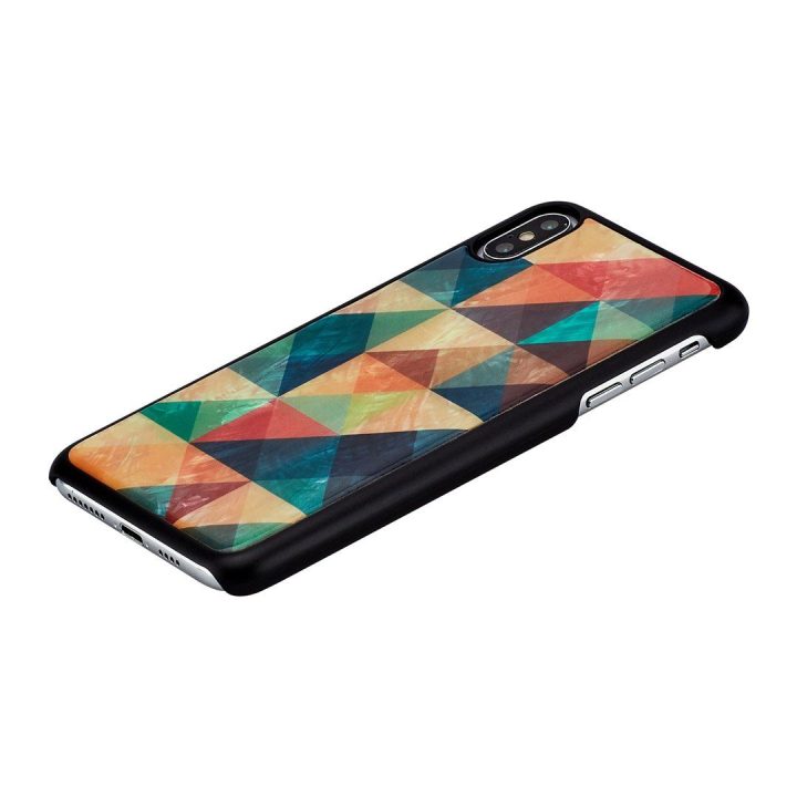 Telefono dėklas iPhone XS Max, mozaikinis, juodas