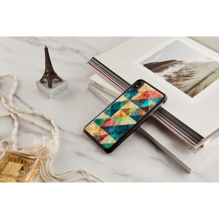 Telefono dėklas iPhone XS Max, mozaikinis, juodas
