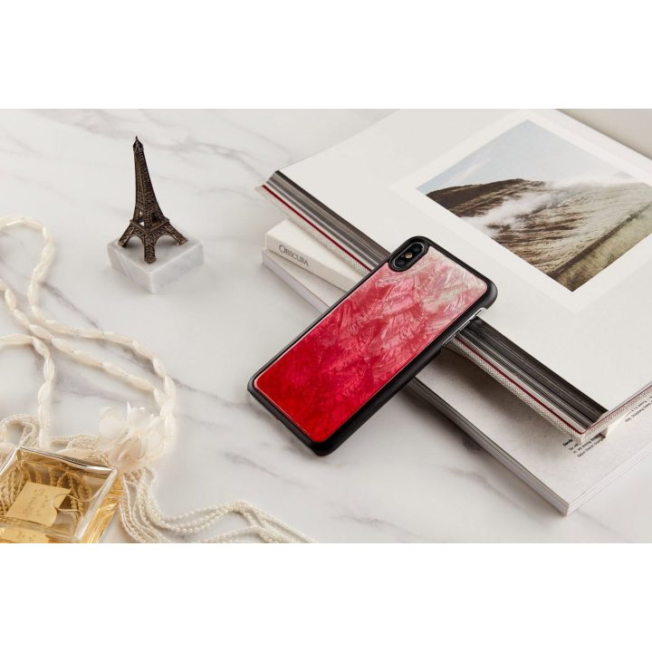 Telefono dėklas iPhone XS Max, rožinės ir juodos spalvų