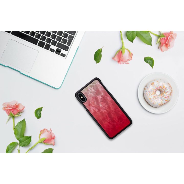 Telefono dėklas iPhone XS Max, rožinės ir juodos spalvų