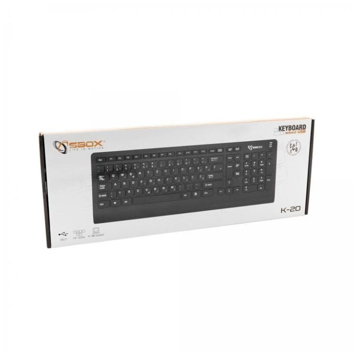 Laidinė USB klaviatūra Sbox K-20, juoda