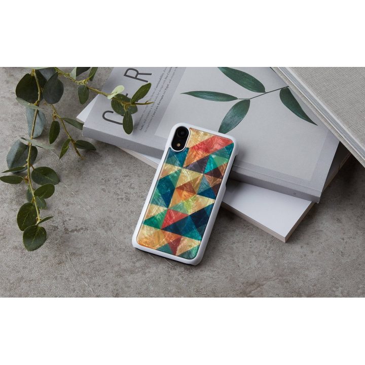 Telefono dėklas iPhone XR, mozaikinis baltas