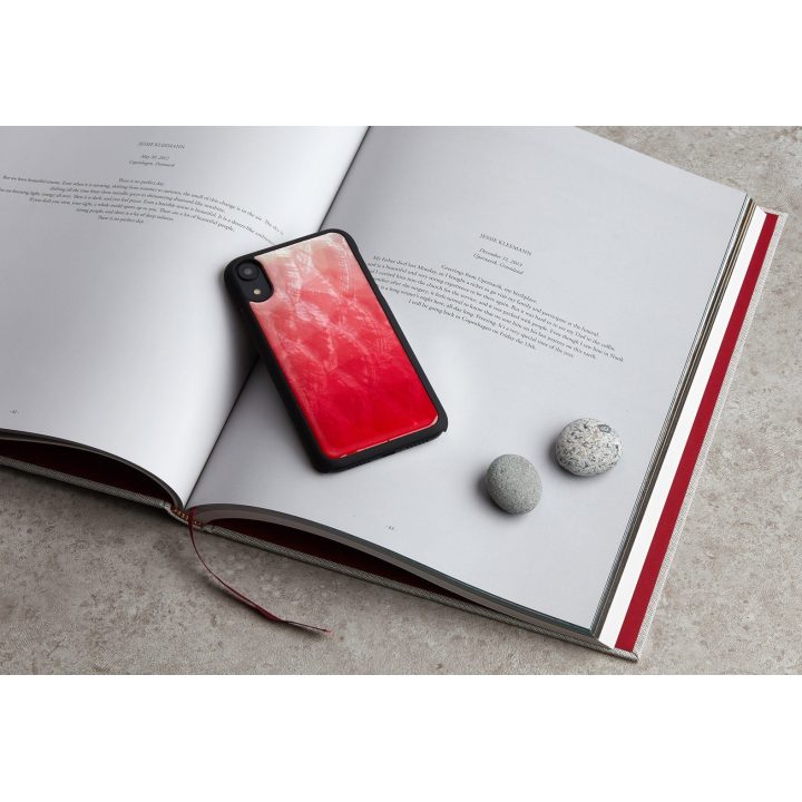 Rožinis su juoda telefono dėklas iPhone XR