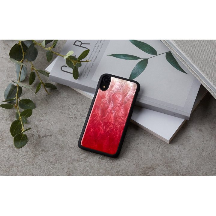 Rožinis su juoda telefono dėklas iPhone XR
