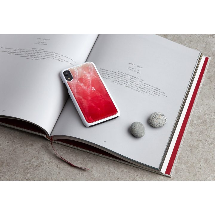 Telefono dėklas iPhone XR, rožinės ir baltos spalvų