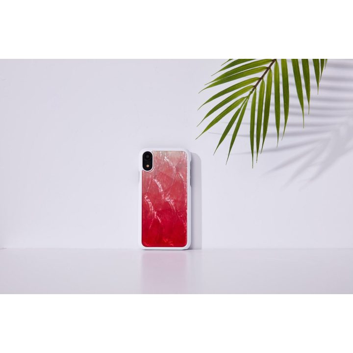 Telefono dėklas iPhone XR, rožinės ir baltos spalvų