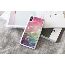 Baltas telefono dėklas iPhone XS/S „Water Flower“