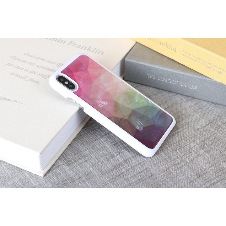 Baltas telefono dėklas iPhone XS/S „Water Flower“